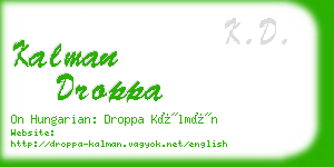 kalman droppa business card